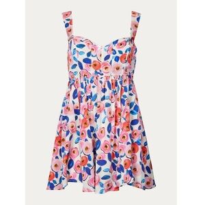 For Love And Lemons Floral Mini Dress in Pink and Blue